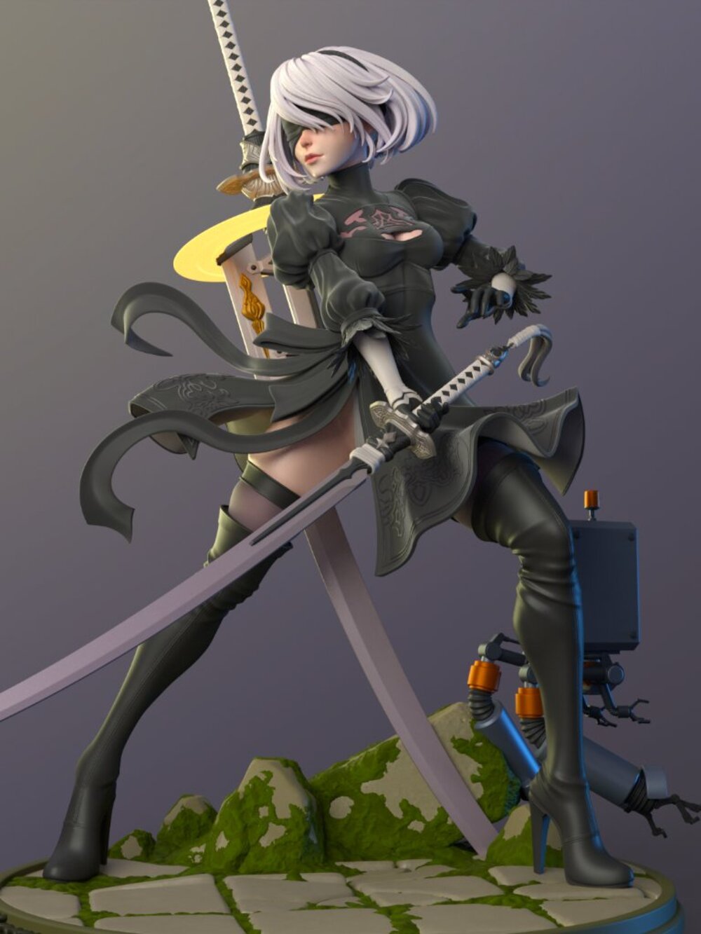 2B from Nier Automata Dress Resin Statue Part Kit - Picture 7 of 7
